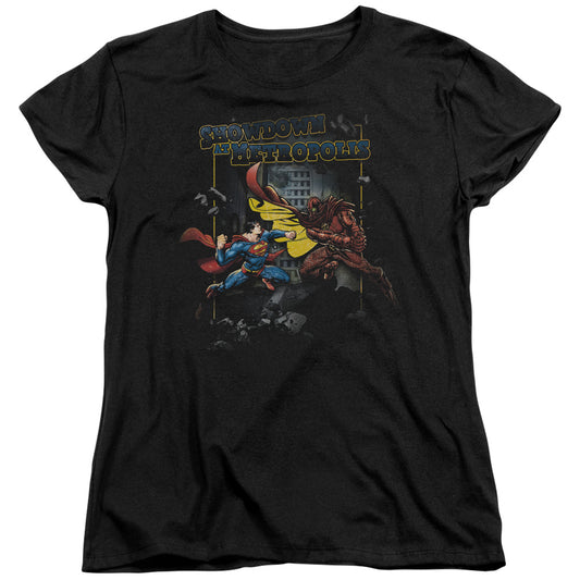 Superman - Showdown - Short Sleeve Womens Tee - Black T-shirt