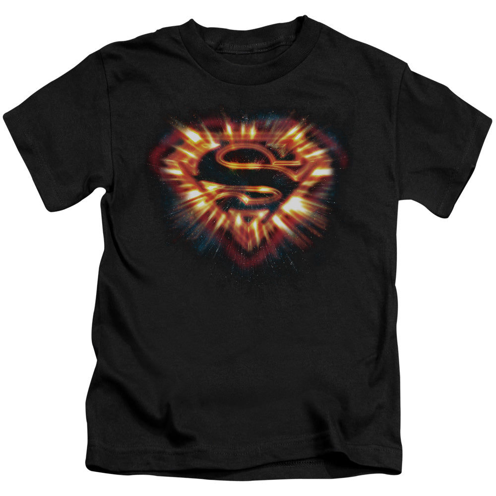 SUPERMAN SPACE BURST SHIELD - S/S JUVENILE 18/1 - BLACK - T-Shirt
