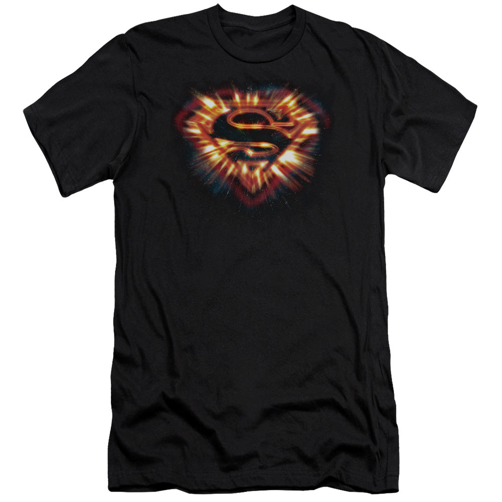 Superman - Space Burst Shield - Short Sleeve Adult 30/1 - Black T-shirt
