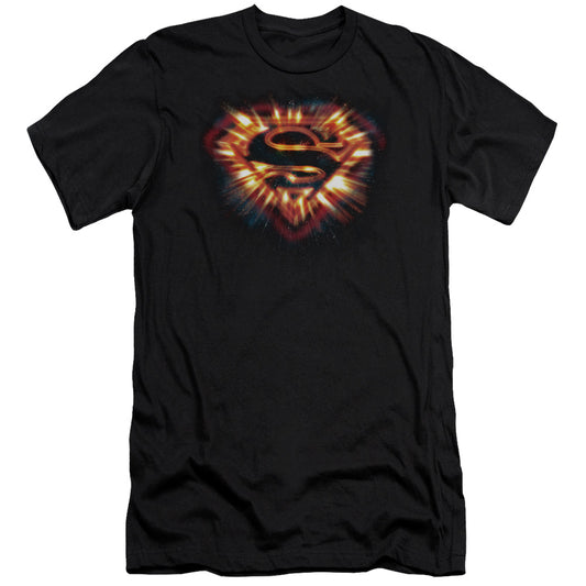Superman - Space Burst Shield - Short Sleeve Adult 30/1 - Black T-shirt