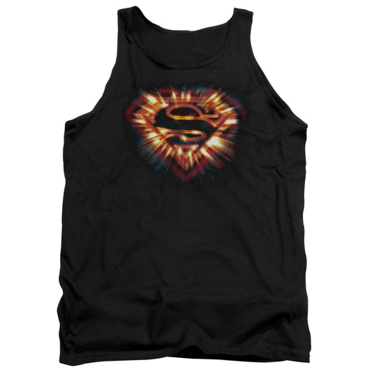 Superman - Space Burst Shield - Adult Tank - Black