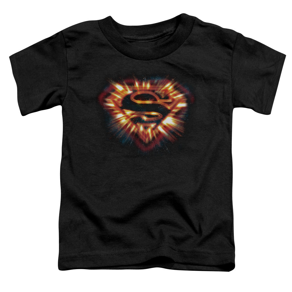 Superman - Space Burst Shield - Short Sleeve Toddler Tee - Black T-shirt