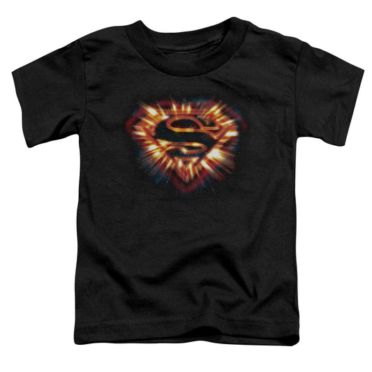Superman - Space Burst Shield - Short Sleeve Toddler Tee - Black T-shirt