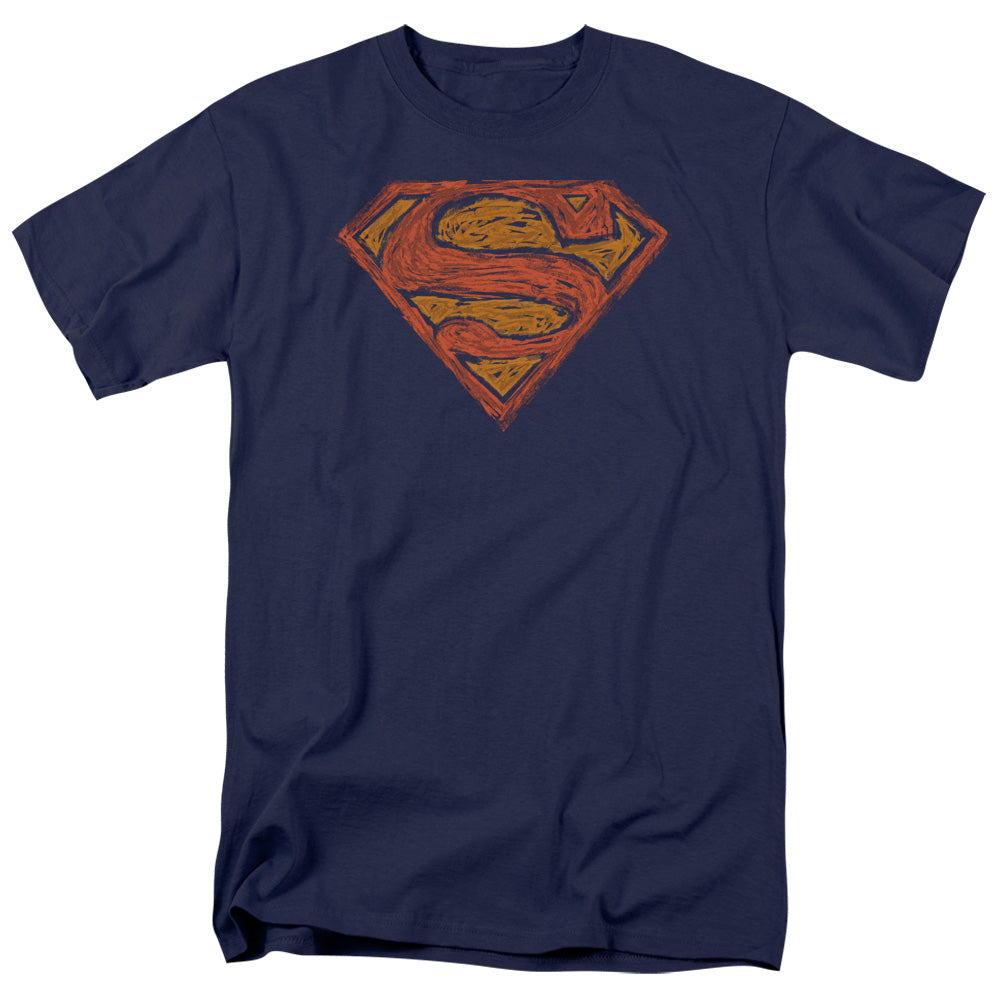 Superman - Messy S - Short Sleeve Adult 18/1 - Navy T-shirt