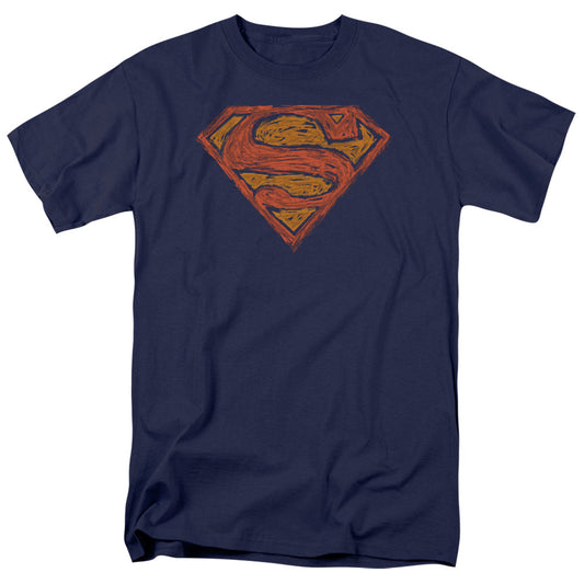 Superman - Messy S - Short Sleeve Adult 18/1 - Navy T-shirt