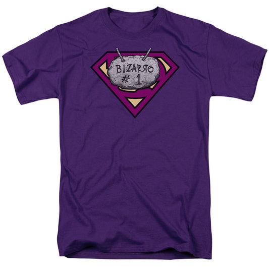 Superman - Bizzaro #1 Rock - Short Sleeve Adult 18/1 - Purple T-shirt