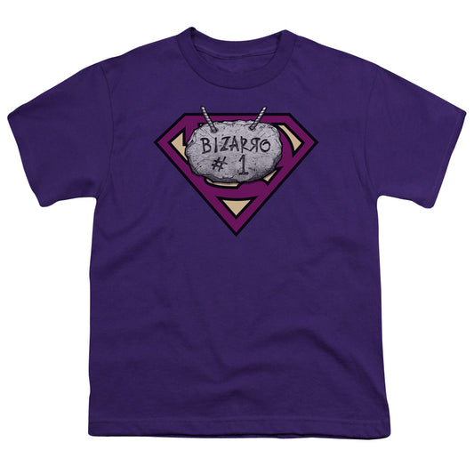 Superman - Bizzaro #1 Rock - Short Sleeve Youth 18/1 - Purple T-shirt
