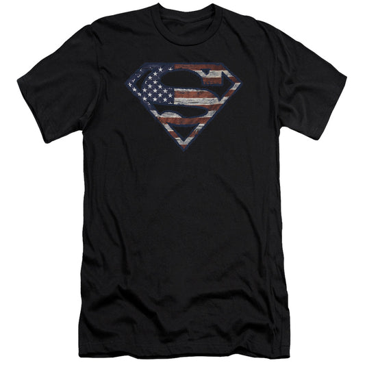 Superman Wartorn Flag-premuim Canvas Adult Slim