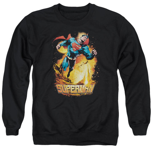 Superman - Space Case - Adult Crewneck Sweatshirt - Black