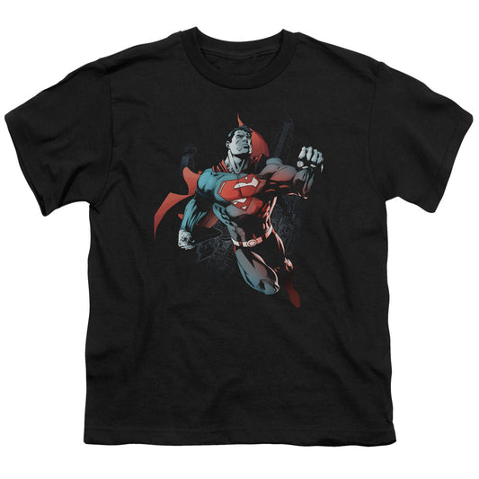 Superman - Up In The Sky - Short Sleeve Youth 18/1 - Black T-shirt