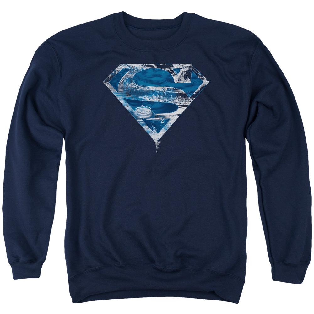 Superman - Water Shield - Adult Crewneck Sweatshirt - Navy