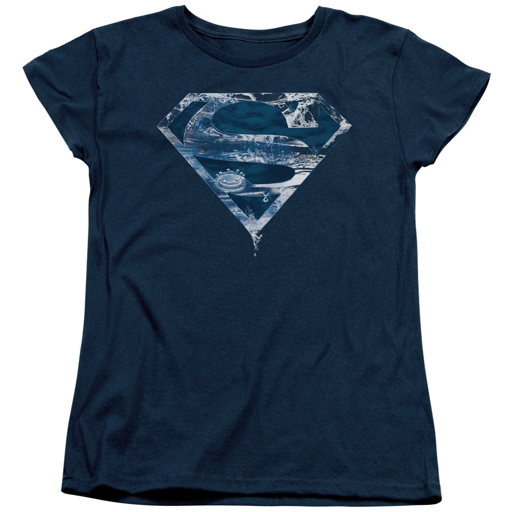 Superman - Water Shield - Short Sleeve Womens Tee - Navy T-shirt