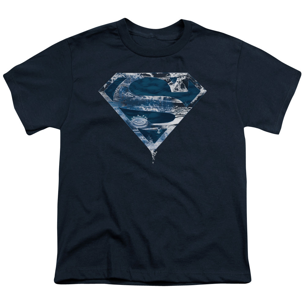 Superman - Water Shield - Short Sleeve Youth 18/1 - Navy T-shirt