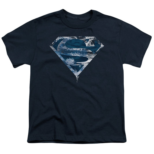 Superman - Water Shield - Short Sleeve Youth 18/1 - Navy T-shirt