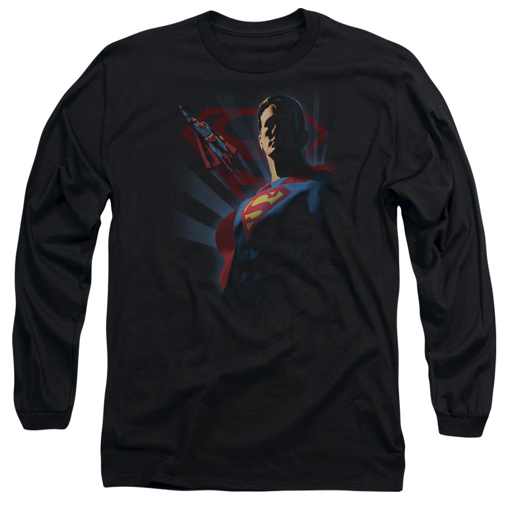 Superman - Super Deco - Long Sleeve Adult 18/1 - Black T-shirt