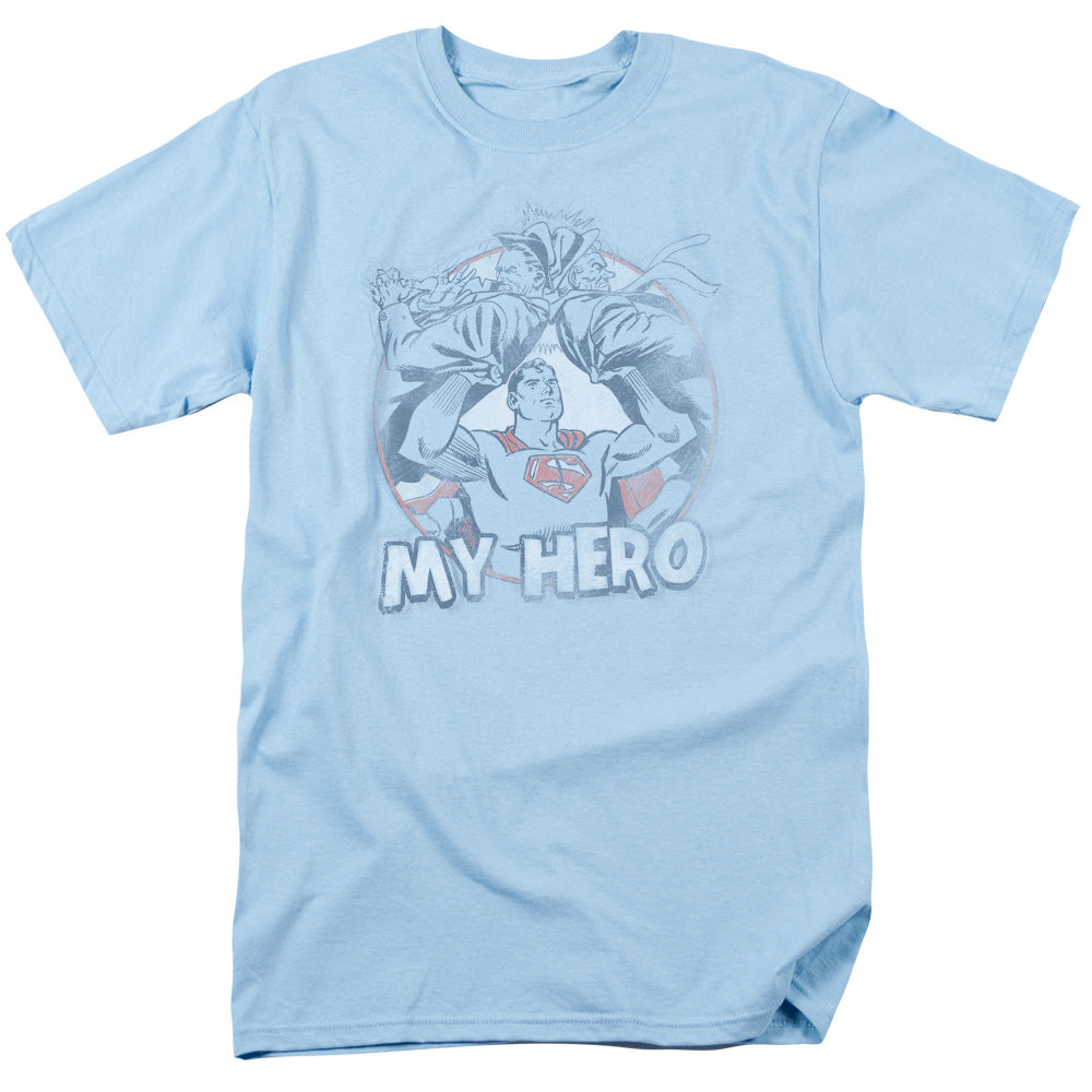Superman - My Hero - Short Sleeve Adult 18/1 - Light Blue T-shirt