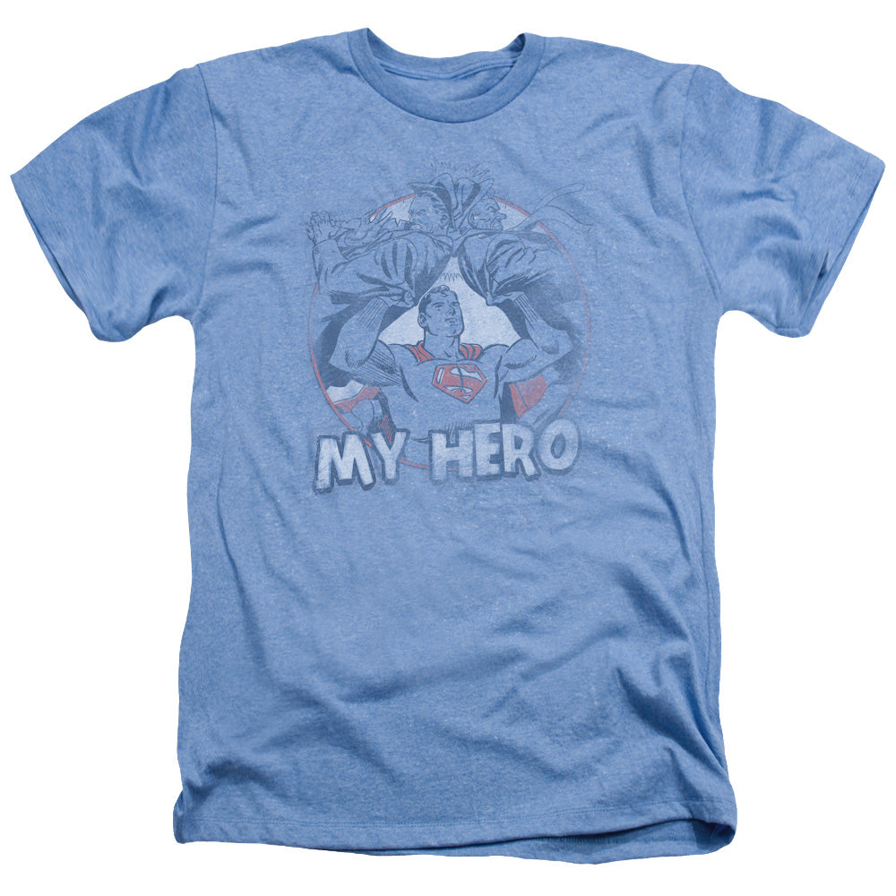 Superman - My Hero - Adult Heather - Light Blue