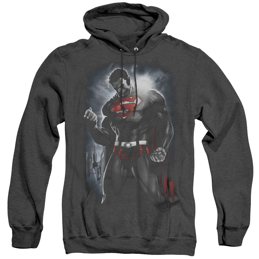 Superman - Light Of The Sun - Adult Heather Hoodie - Black
