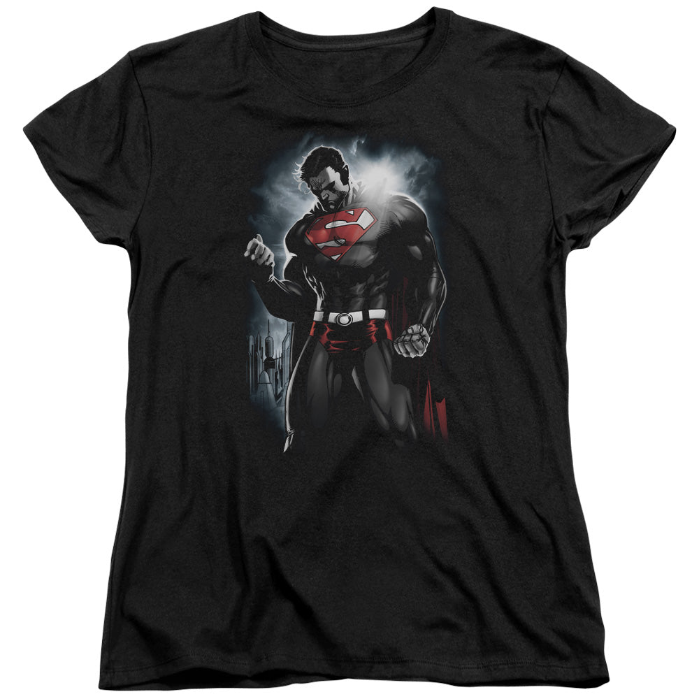 Superman - Light Of The Sun - Short Sleeve Womens Tee - Black T-shirt