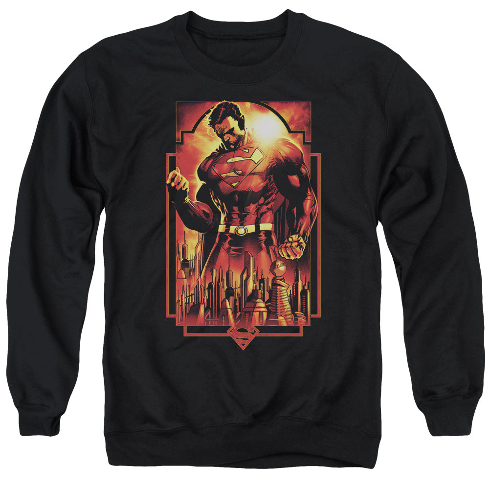 Superman - Metropolis Deco - Adult Crewneck Sweatshirt - Black