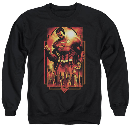 Superman - Metropolis Deco - Adult Crewneck Sweatshirt - Black