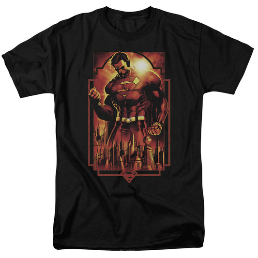 Superman - Metropolis Deco - Short Sleeve Adult 18/1 - Black T-shirt