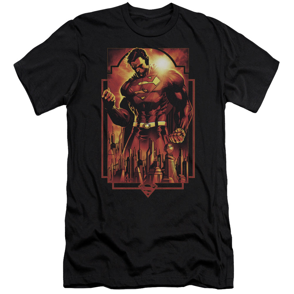 Superman - Metropolis Deco - Short Sleeve Adult 30/1 - Black T-shirt