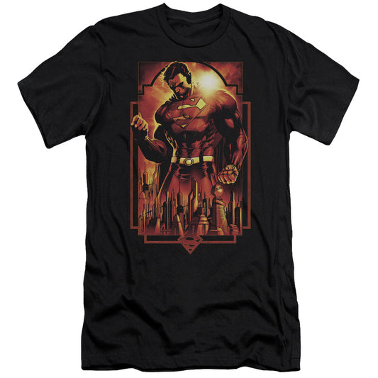 Superman - Metropolis Deco - Short Sleeve Adult 30/1 - Black T-shirt