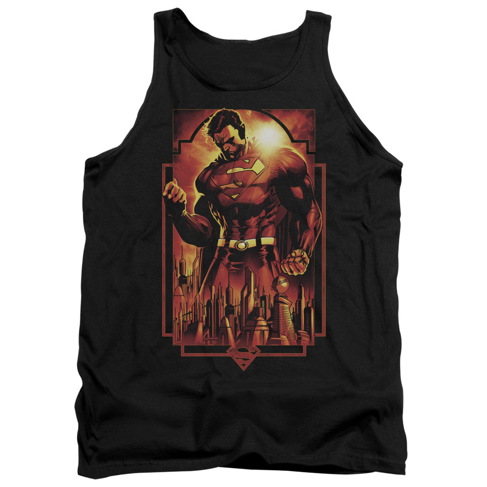 Superman - Metropolis Deco - Adult Tank - Black