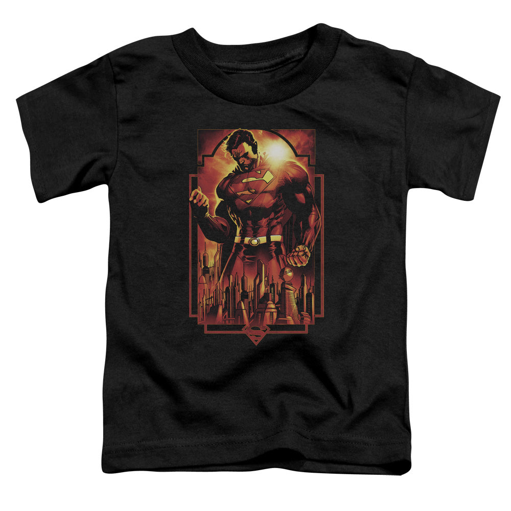Superman - Metropolis Deco - Short Sleeve Toddler Tee - Black T-shirt