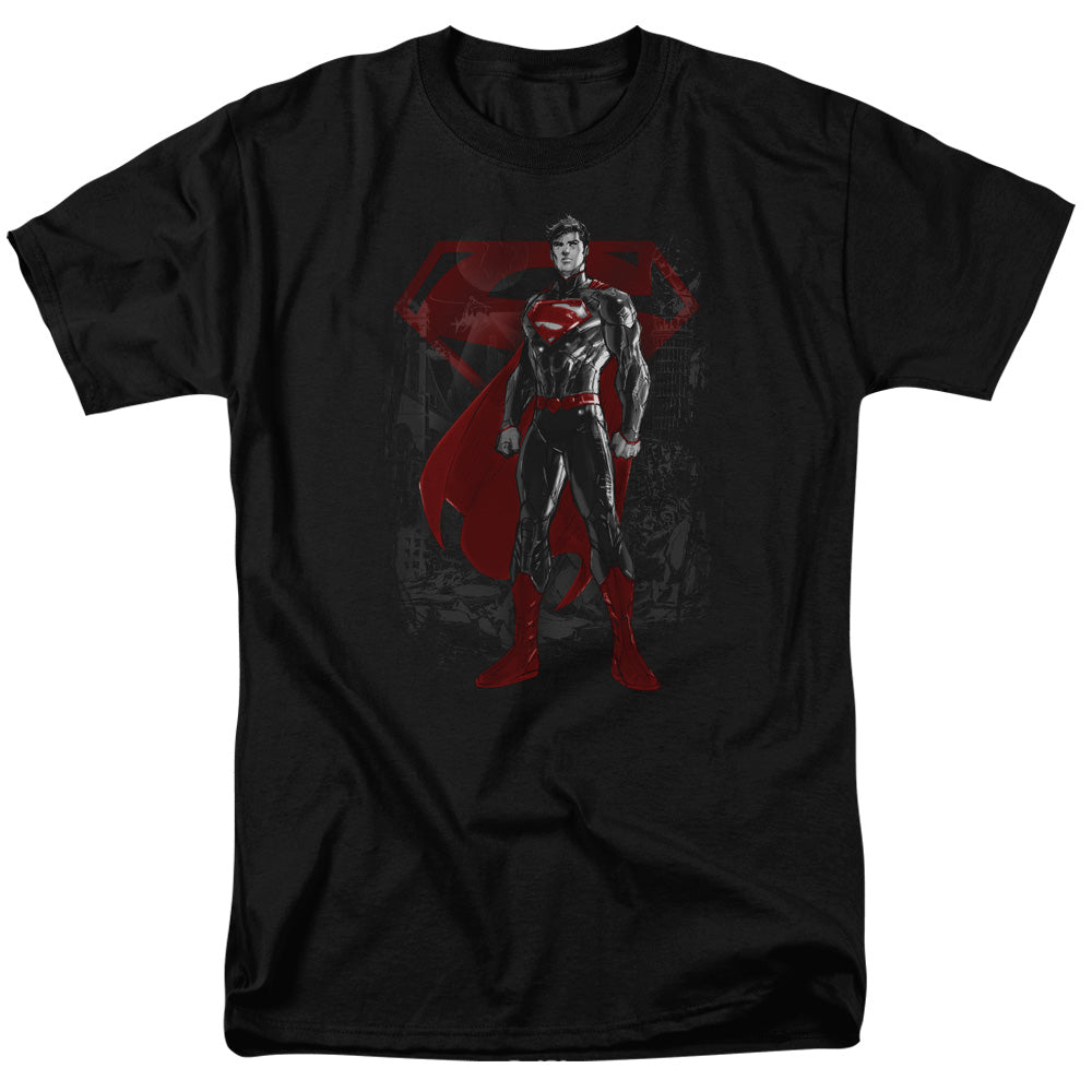 Superman - Aftermath - Short Sleeve Adult 18/1 - Black T-shirt
