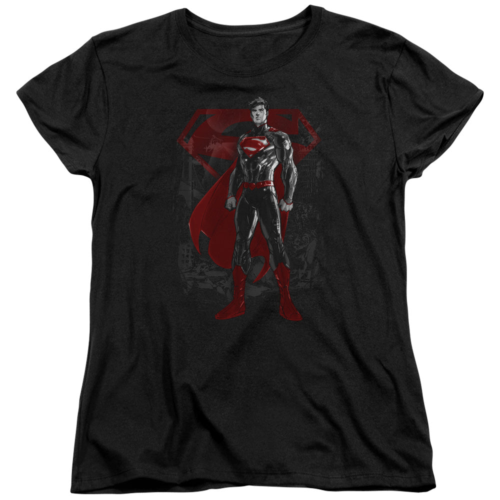 SUPERMAN AFTERMATH - S/S WOMENS TEE - BLACK T-Shirt
