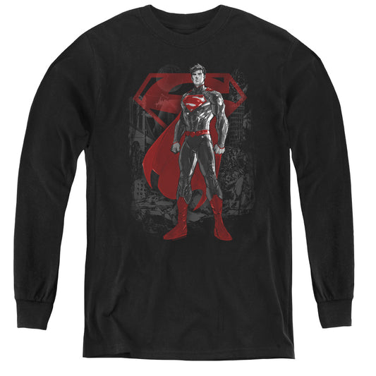 Superman - Aftermath - Youth Long Sleeve Tee - Black