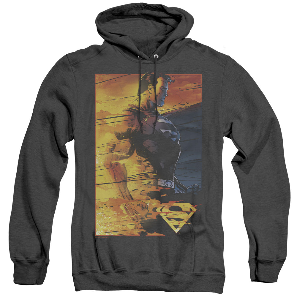 Superman - Fireproof - Adult Heather Hoodie - Black