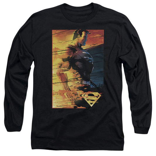 Superman - Fireproof - Long Sleeve Adult 18/1 - Black T-shirt