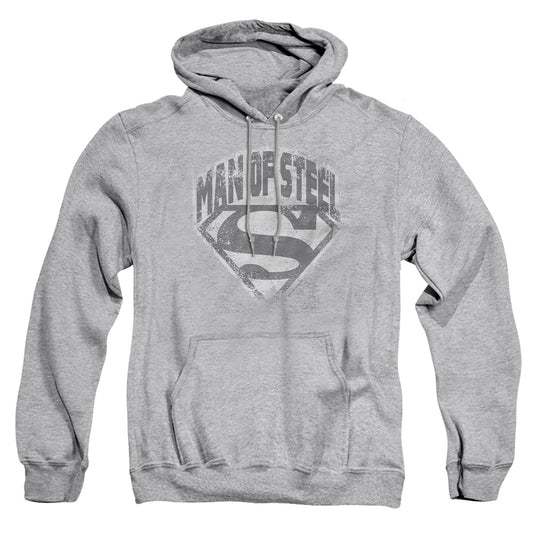 Superman - Man Of Steel Shield - Adult Pull-over Hoodie - Athletic Heather