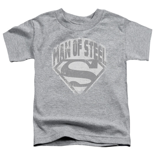 SUPERMAN MAN OF STEEL SHIELD - S/S TODDLER TEE - ATHLETIC HEATHER - T-Shirt