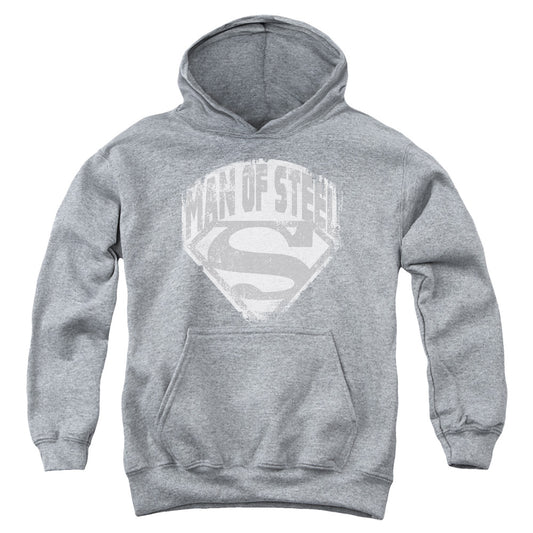 Superman - Man Of Steel Shield - Youth Pull-over Hoodie - Heather