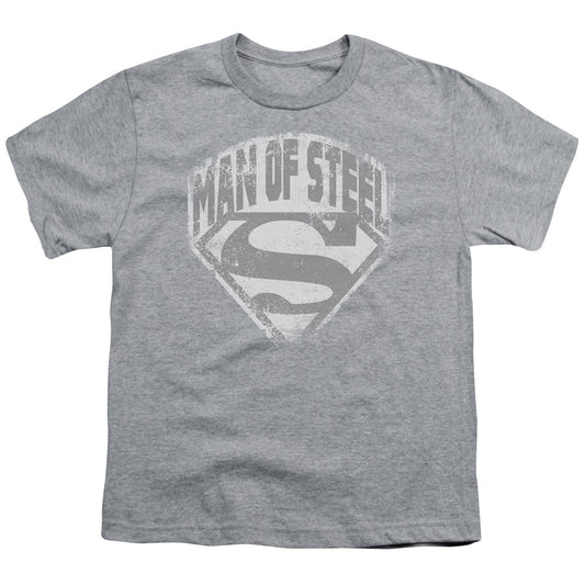 Superman - Man Of Steel Shield - Short Sleeve Youth 18/1 - Athletic Heather T-shirt