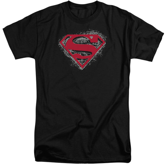 Superman - Hardcore Noir Shield - Short Sleeve Adult Tall - Black T-shirt