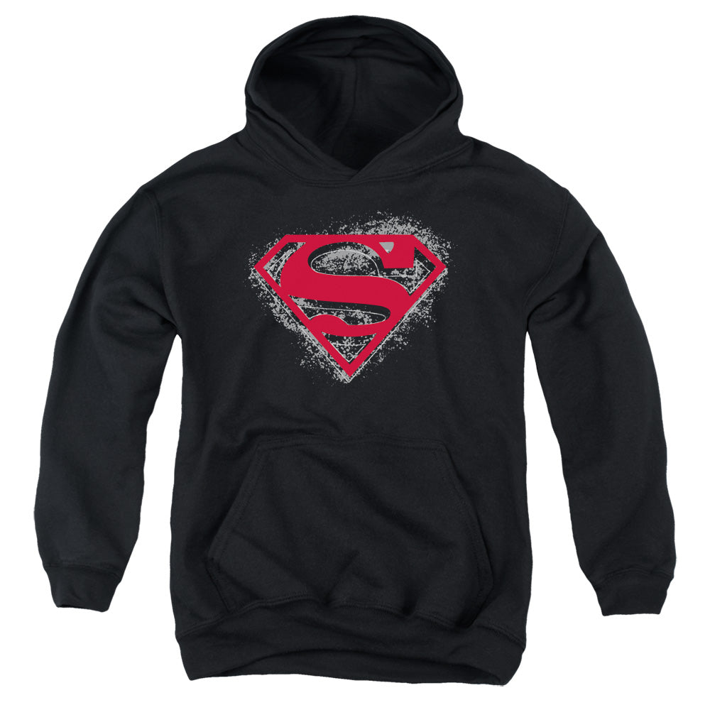 Superman - Hardcore Noir Shield - Youth Pull-over Hoodie - Black