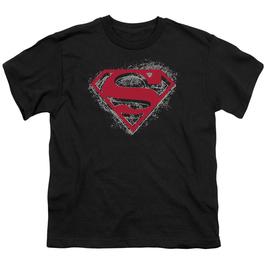 Superman - Hardcore Noir Shield - Short Sleeve Youth 18/1 - Black T-shirt