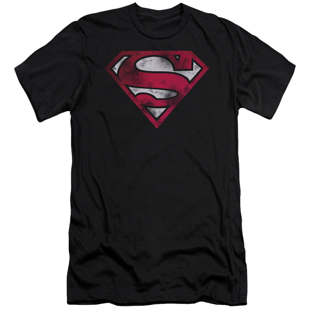 Superman - War Torn Shield-premuim Canvas Adult Slim Fit 30/1 - Black