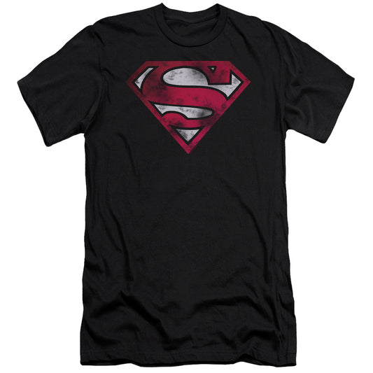 Superman - War Torn Shield-premuim Canvas Adult Slim Fit 30/1 - Black