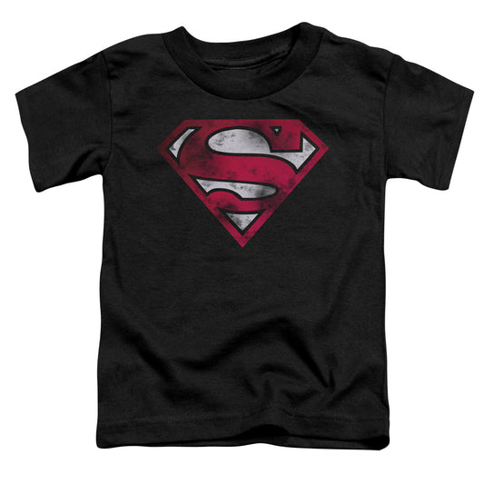 Superman - War Torn Shield - Short Sleeve Toddler Tee - Black T-shirt