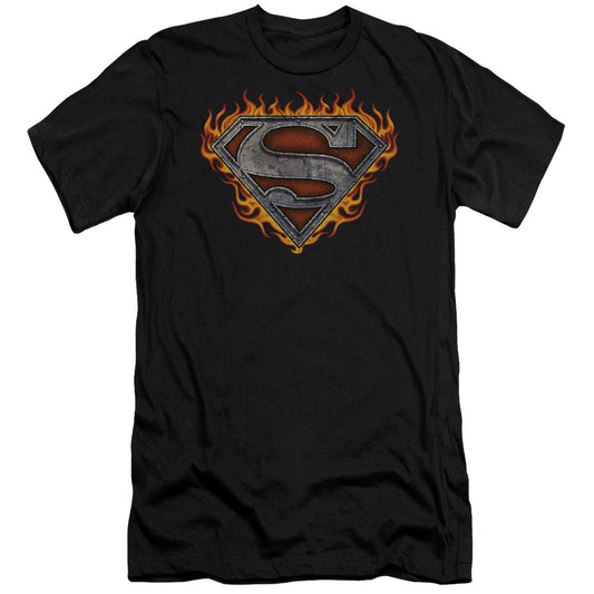 Superman - Iron Fire Shield-premuim Canvas Adult Slim Fit 30/1 - Black