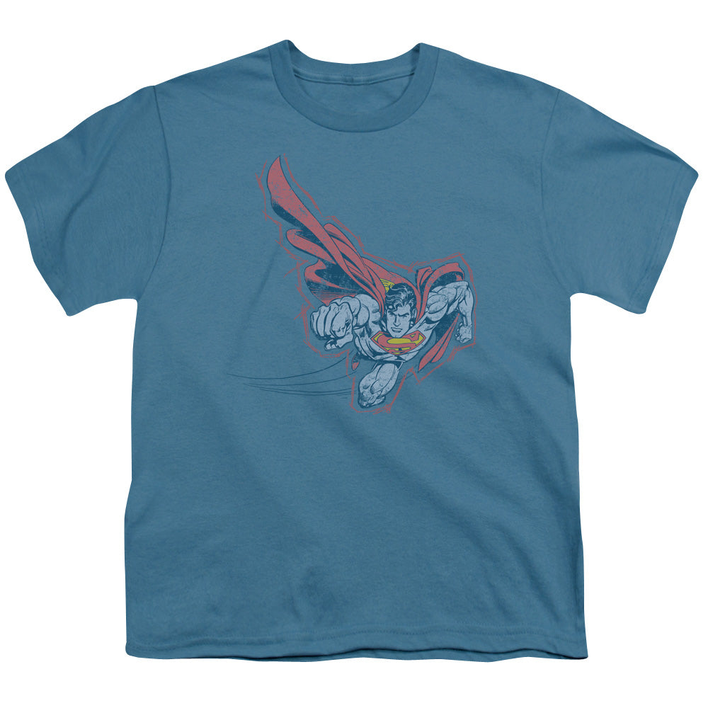 Superman - Scribble & Soar - Short Sleeve Youth 18/1 - Slate T-shirt