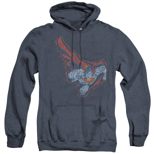Superman - Scribble & Soar - Adult Heather Hoodie - Navy
