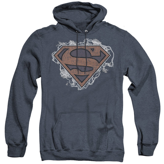 Superman - Storm Cloud Supes - Adult Heather Hoodie - Navy