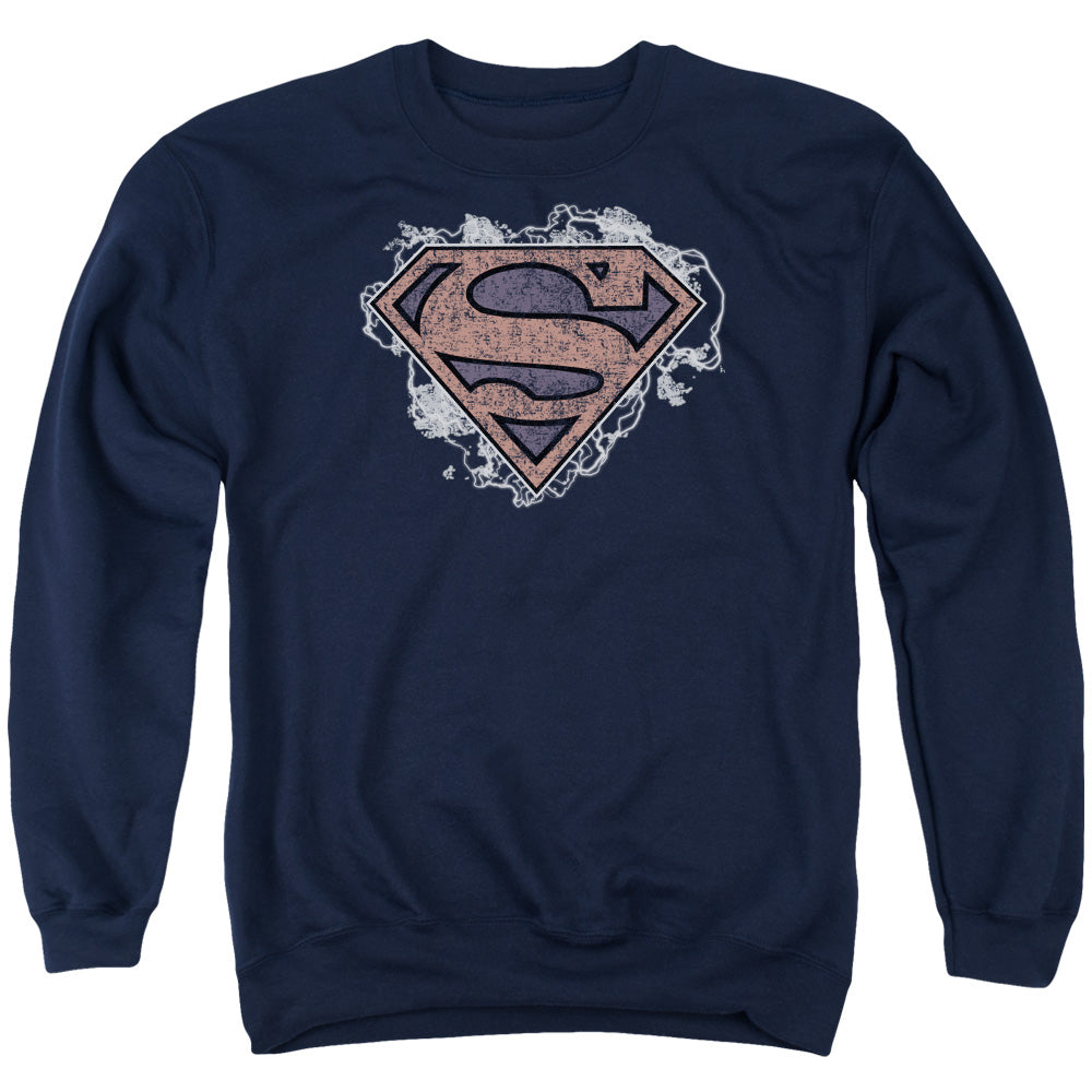 Superman - Storm Cloud Supes - Adult Crewneck Sweatshirt - Navy